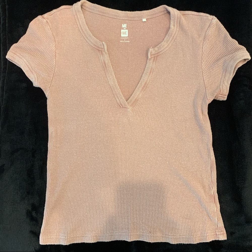 PacSun pink vneck crop top